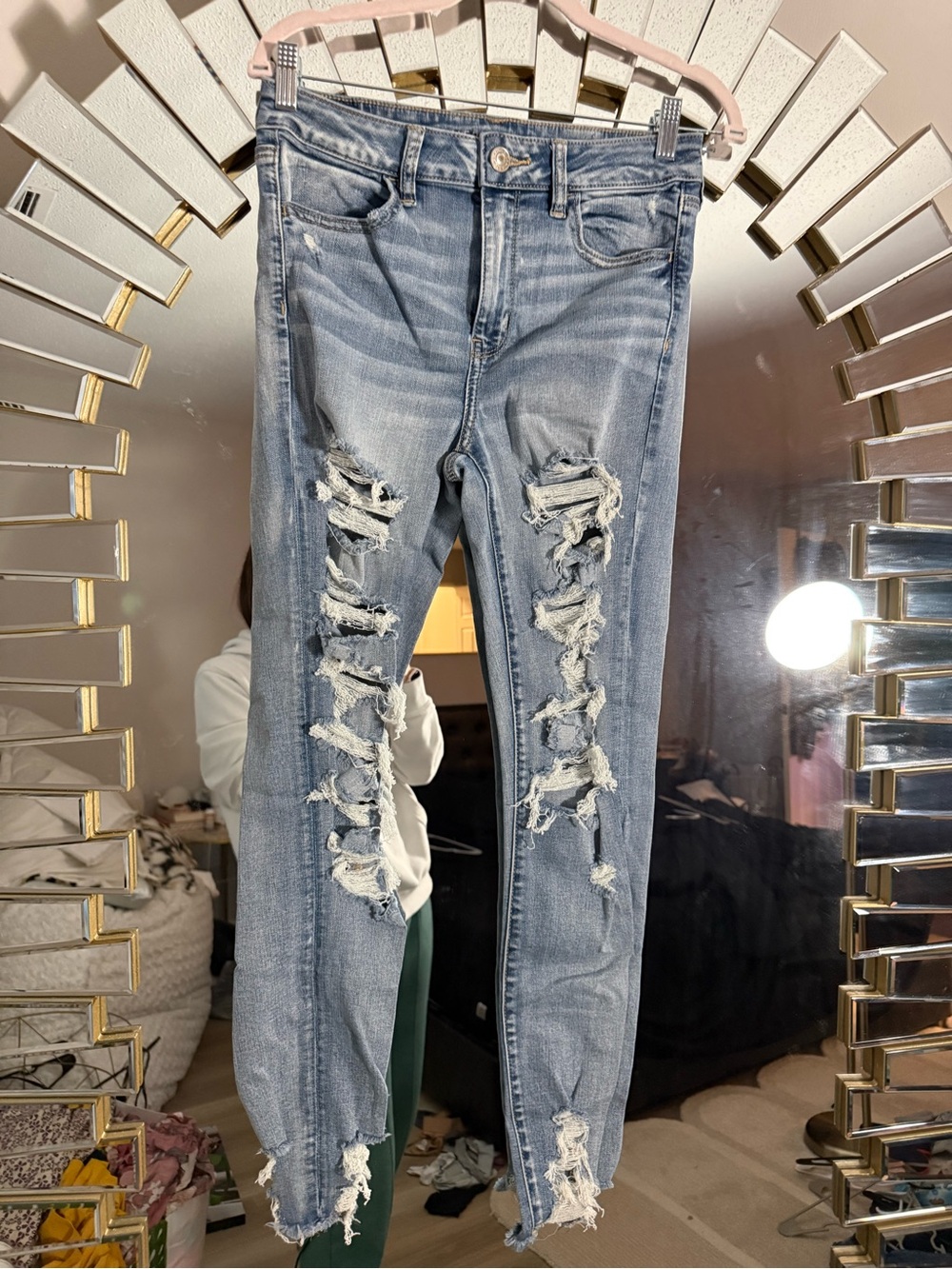 Distressed Light Blue Women’s Ripped Jeans